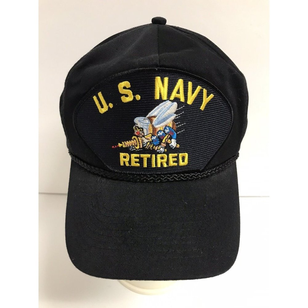 U.S. Navy Retired Military Black Snapback Hat